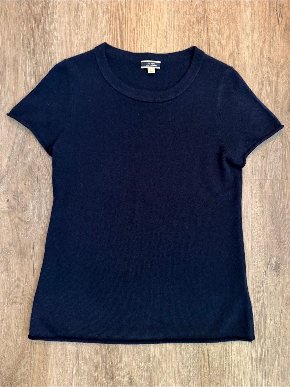 J. Crew Navy Short Sleeve Cashmere Tee - Slim Fit